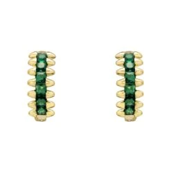 Latelita Huggie Hoop Earrings Emerald Gold