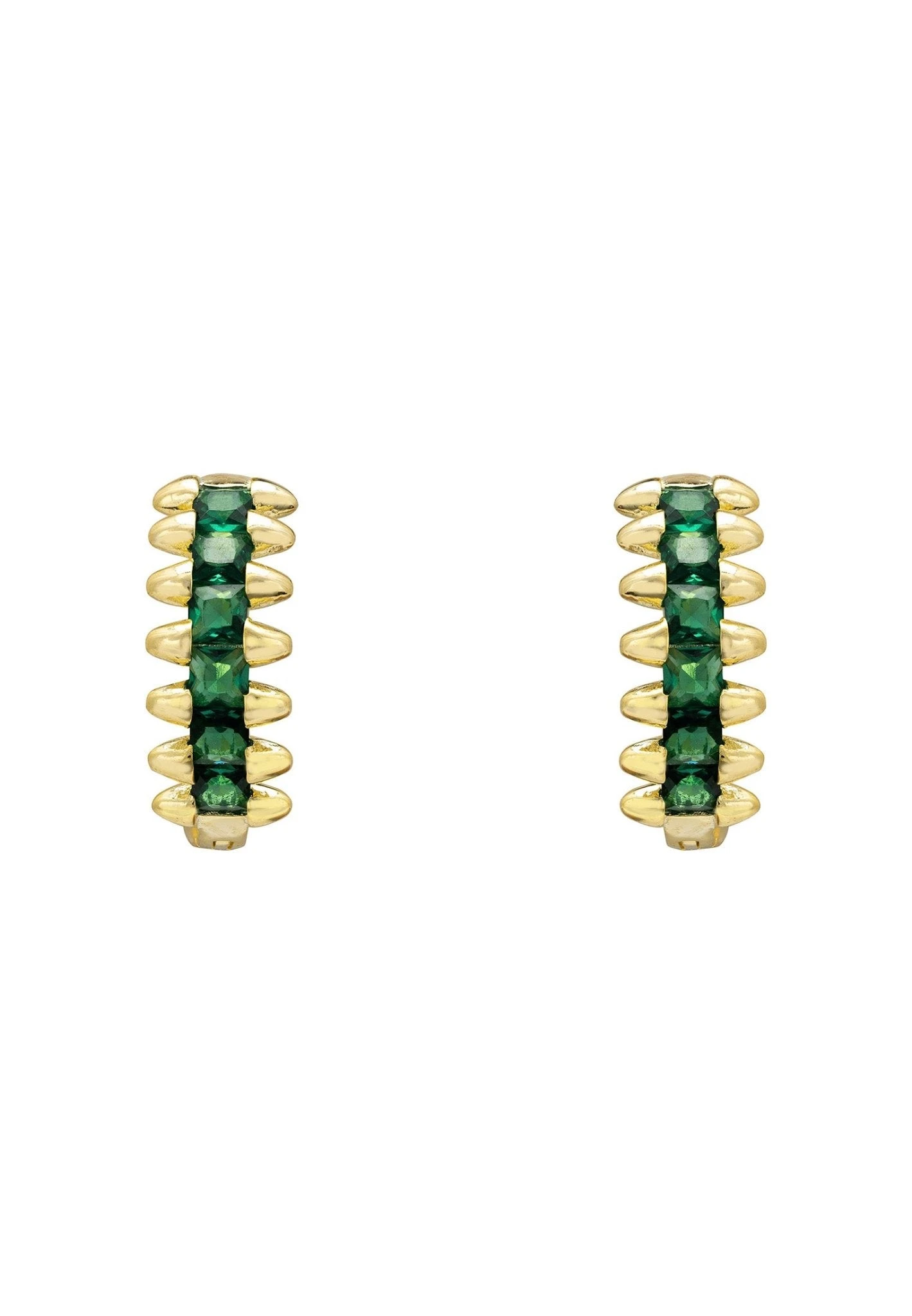 Latelita Huggie Hoop Earrings Emerald Gold 1 Latelita Huggie Hoop Earrings Emerald Gold