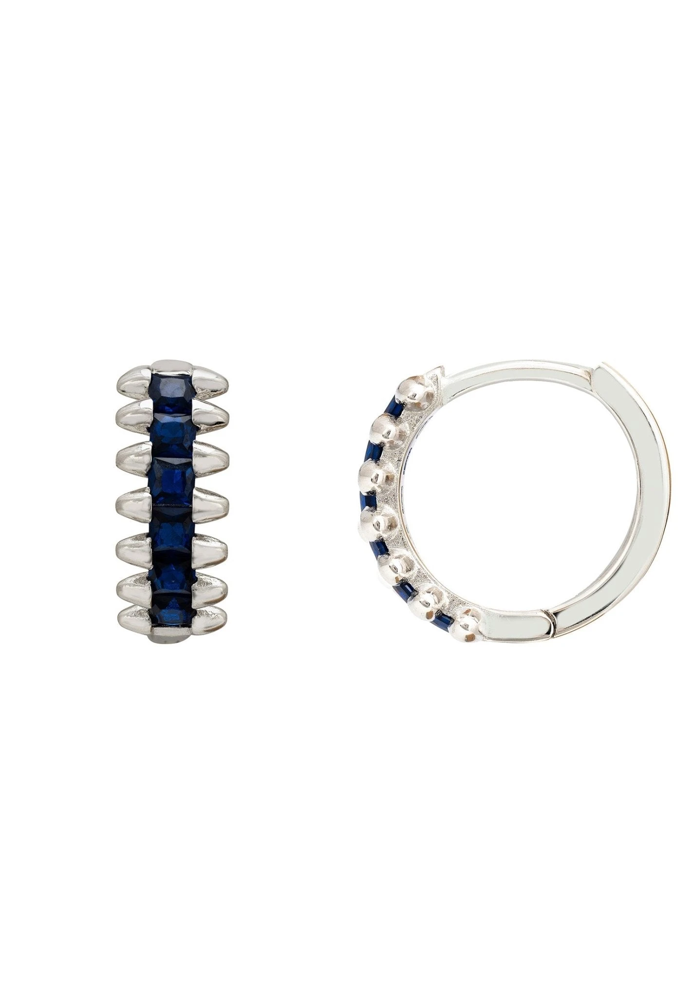 Latelita Huggie Hoop Earrings Sapphire Silver 3 Latelita Huggie Hoop Earrings Sapphire Silver - Image 3