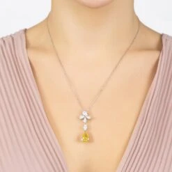 Latelita Isabella Pendant Necklace Silver Citrine -Ornavique Sales isabella pendant necklace silver citrine 880542
