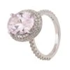 Latelita Katherine Gemstone Cocktail Ring Silver Morganite