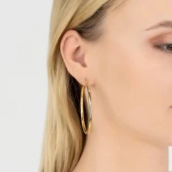 Latelita Large Metallic Hoop Earrings Gold 8 Latelita Large Metallic Hoop Earrings Gold -Ornavique Sales large metallic hoop earrings gold 564281