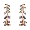 Latelita Laurel Leaf Hoop Earrings Rainbow Cz Rosegold