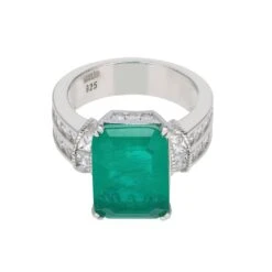 Latelita Lillibet Colombian Emerald Cocktail Ring Silver -Ornavique Sales lillibet colombian emerald cocktail ring silver 576123