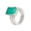 Latelita Lillibet Colombian Emerald Cocktail Ring Silver