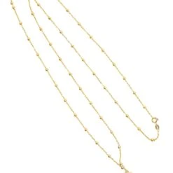 Latelita Long Cowrie Shell Pendant Necklace Ball Chain Gold -Ornavique Sales long cowrie shell pendant necklace ball chain gold 732762