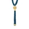 Latelita Lotus Flower Tassel Statement Necklace Iolite Blue Gold