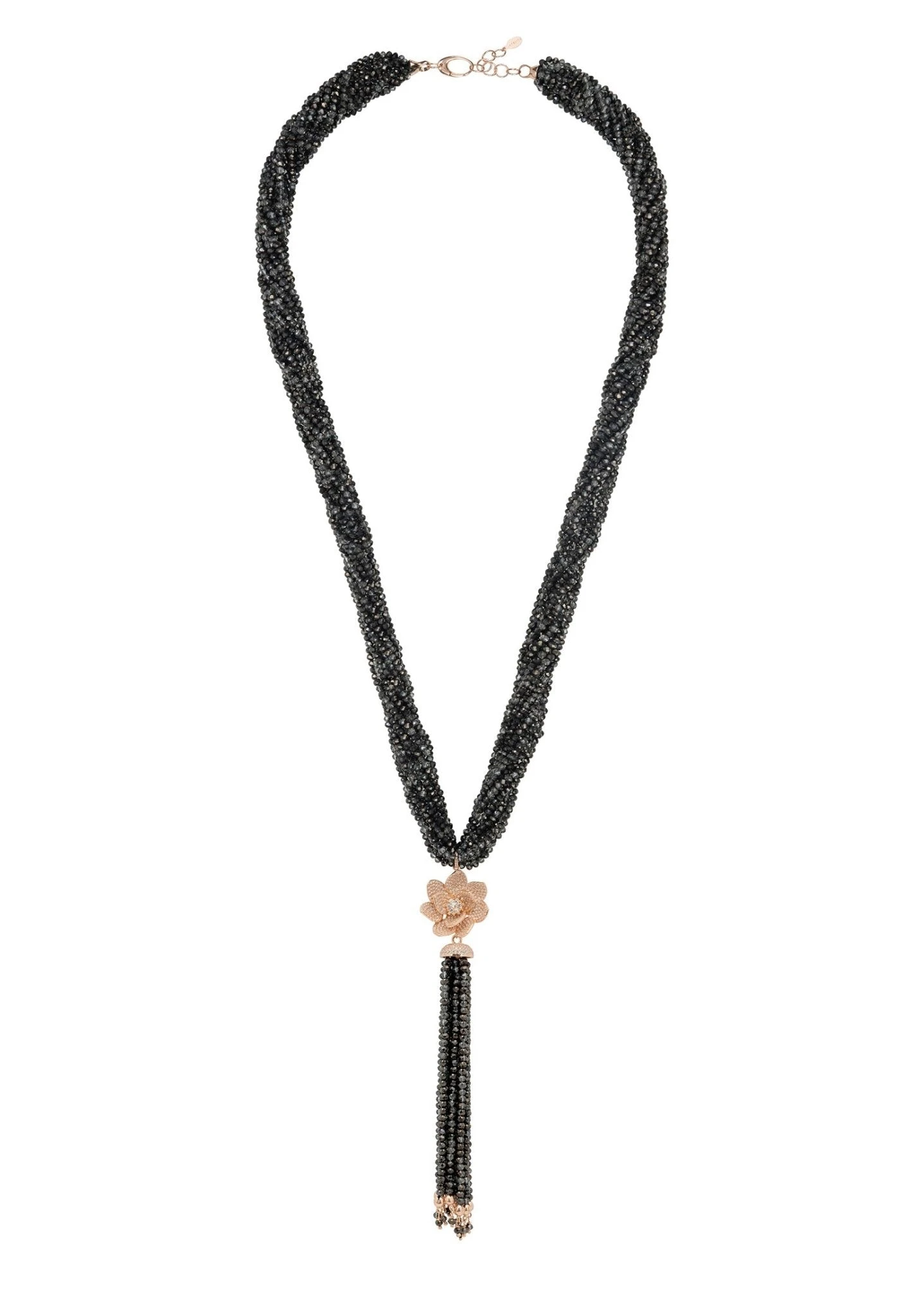 Latelita Lotus Flower Tassel Statement Necklace Labradorite Grey Rosegold 3 Latelita Lotus Flower Tassel Statement Necklace Labradorite Grey Rosegold - Image 3