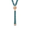 Latelita Lotus Flower Tassel Statement Necklace Turquoise Blue Rosegold