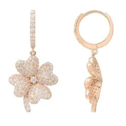 Latelita Lucky Clover Huggie Hoop Earrings Rosegold -Ornavique Sales lucky clover huggie hoop earrings rosegold 462574