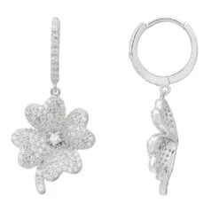 Latelita Lucky Clover Huggie Hoop Earrings Silver 6 Latelita Lucky Clover Huggie Hoop Earrings Silver -Ornavique Sales lucky clover huggie hoop earrings silver 707685