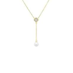 Latelita Lucky Clover Pearl Choker Necklace Gold