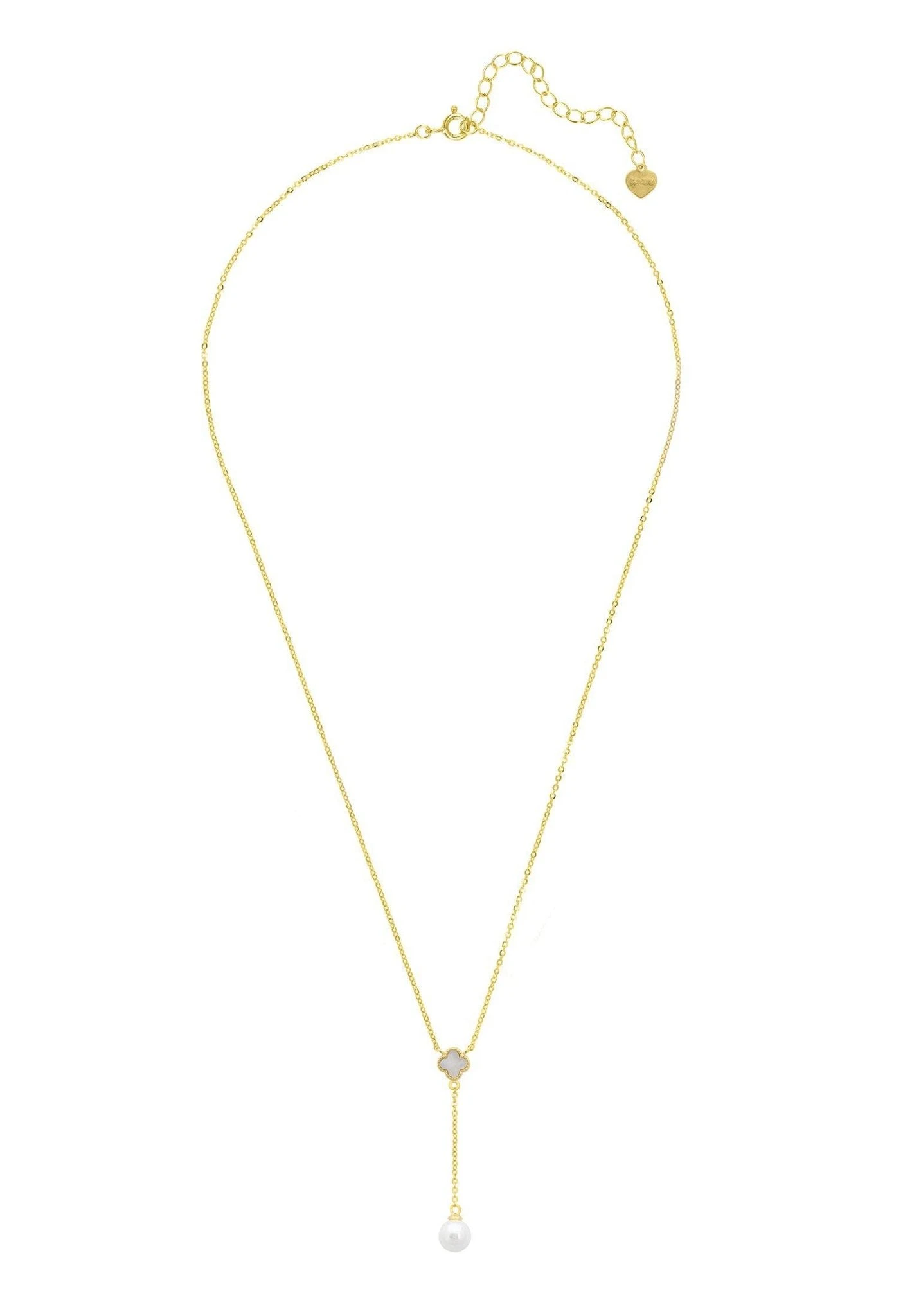 Latelita Lucky Clover Pearl Choker Necklace Gold 3 Latelita Lucky Clover Pearl Choker Necklace Gold - Image 3
