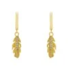 Latelita Lucky Feather Huggie Hoop Earrings Gold