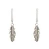 Latelita Lucky Feather Huggie Hoop Earrings Silver