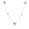 Latelita Lucky Four Leaf Clover Necklace Long Rose Gold