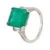 Latelita Margaret Cocktail Ring Silver Colombian Emerald