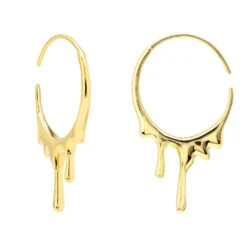 Latelita Melted Drip Hoop Earrings Gold -Ornavique Sales melted drip hoop earrings gold 468290