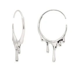 Latelita Melted Drip Hoop Earrings Silver -Ornavique Sales melted drip hoop earrings silver 461539