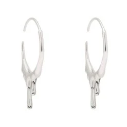 Latelita Melted Drip Hoop Earrings Silver