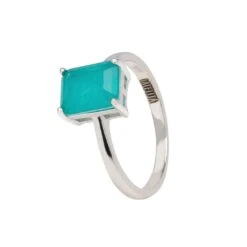 Latelita Middleton Rectangle Paraiba Tourmaline Cocktail Ring Silver