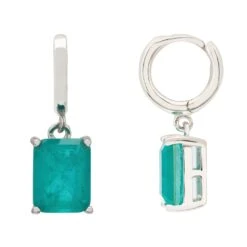Latelita Middleton Rectangle Paraiba Tourmaline Huggie Hoop Earrings Silver -Ornavique Sales middleton rectangle paraiba tourmaline huggie hoop earrings silver 782599