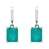 Latelita Middleton Rectangle Paraiba Tourmaline Huggie Hoop Earrings Silver