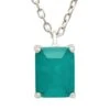 Latelita Middleton Rectangle Paraiba Tourmaline Necklace Silver