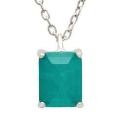 Latelita Middleton Rectangle Paraiba Tourmaline Necklace Silver