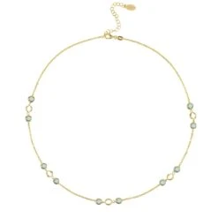 Latelita Milan Link Gemstone Necklace Gold Blue Topaz -Ornavique Sales milan link gemstone necklace gold blue topaz 483855