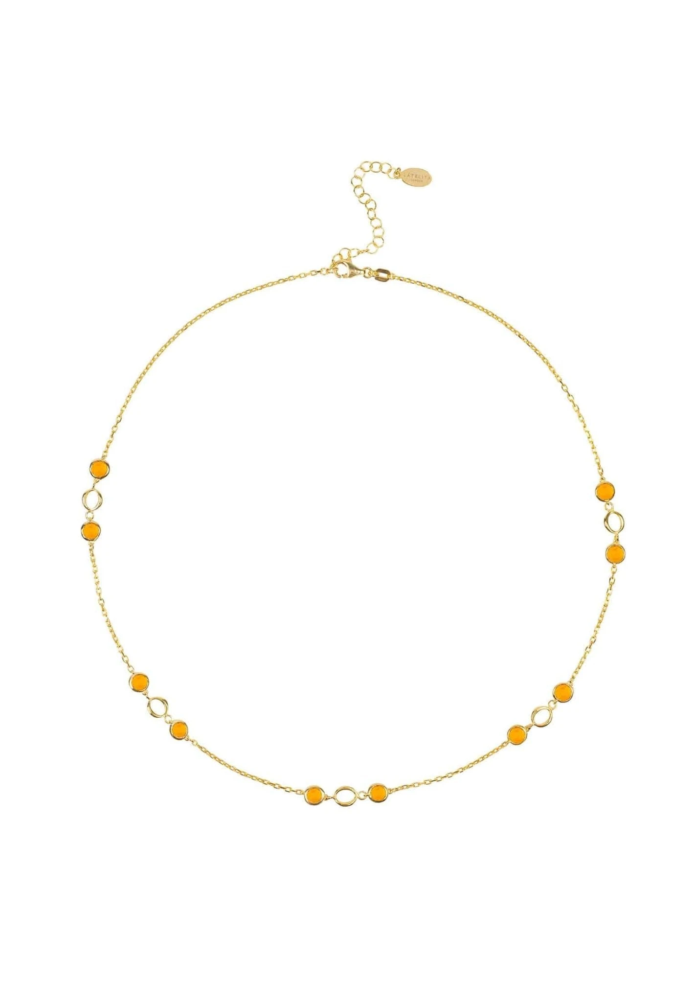 Latelita Milan Link Gemstone Necklace Gold Citrine 3 Latelita Milan Link Gemstone Necklace Gold Citrine - Image 3