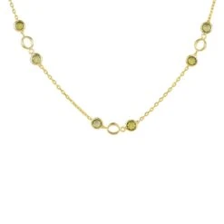 Latelita Milan Link Gemstone Necklace Gold Peridot