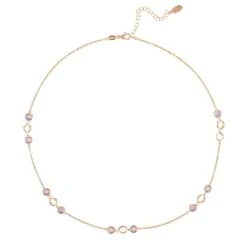 Latelita Milan Link Gemstone Necklace Rose Gold Amethyst -Ornavique Sales milan link gemstone necklace rose gold amethyst 418107