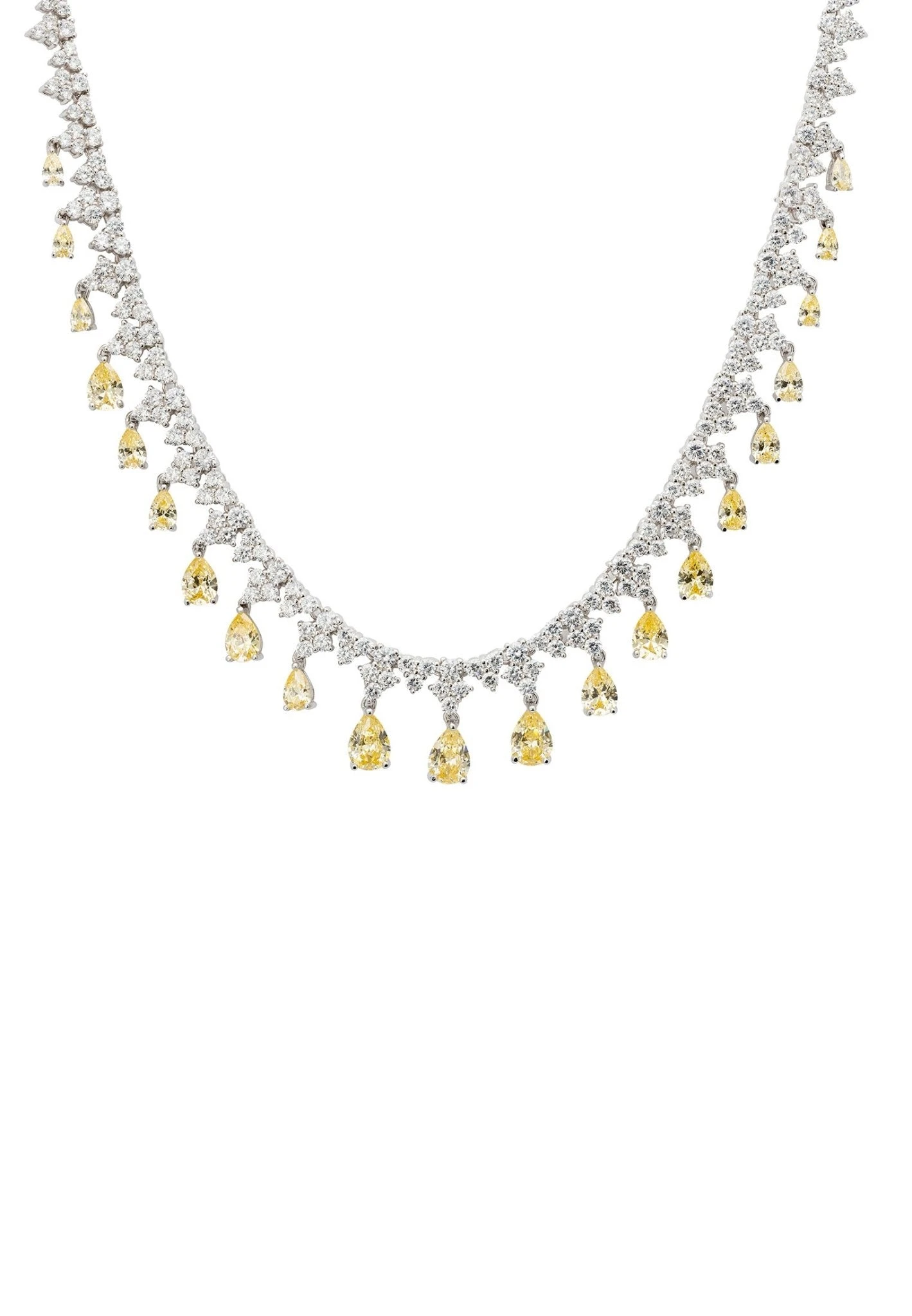 Latelita Monroe Gemstone Statement Necklace Lemon Topaz Silver 1 Latelita Monroe Gemstone Statement Necklace Lemon Topaz Silver