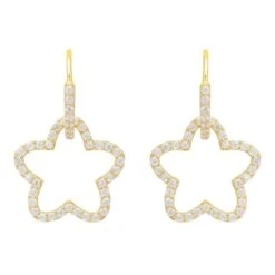 Latelita Open Blossom Hoop Earrings Gold