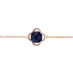 Latelita Open Clover Flower Gemstone Bracelet Rosegold Amethyst -Ornavique Sales open clover flower gemstone bracelet rosegold amethyst 977213