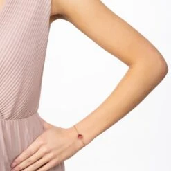 Latelita Open Clover Flower Gemstone Bracelet Rosegold Pink Tourmaline -Ornavique Sales open clover flower gemstone bracelet rosegold pink tourmaline 841148