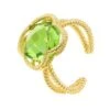 Latelita Open Clover Gemstone Cocktail Ring Gold Peridot