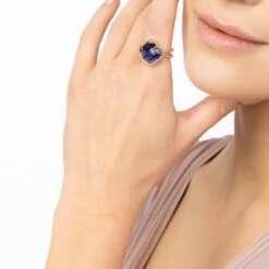 Latelita Open Clover Gemstone Cocktail Ring Rosegold Amethyst -Ornavique Sales open clover gemstone cocktail ring rosegold amethyst 745477