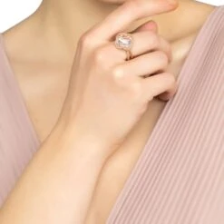 Latelita Open Clover Gemstone Cocktail Ring Rosegold Rose Quartz -Ornavique Sales open clover gemstone cocktail ring rosegold rose quartz 324631