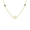 Latelita Open Clover Long Gemstone Necklace Gold Turquoise