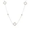 Latelita Open Clover Long Necklace Silver