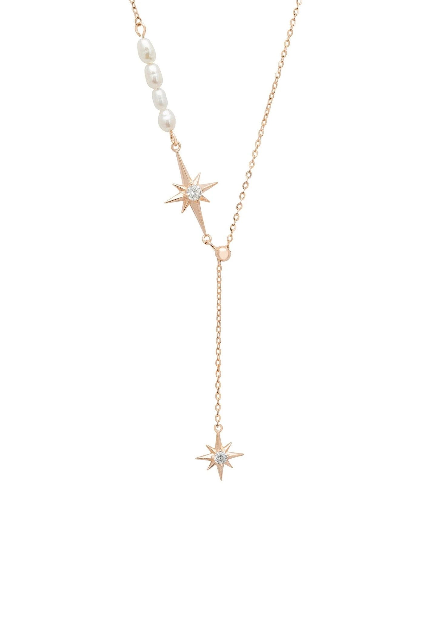 Latelita Orion Pearl & Star Choker Necklace Rosegold