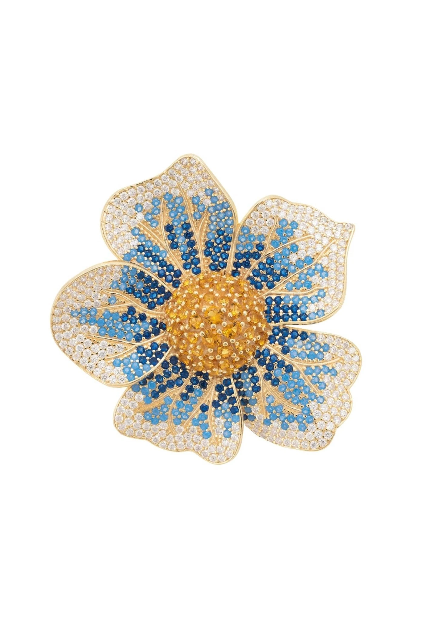 Latelita Pansy Flower Blue Ring Gold 3 Latelita Pansy Flower Blue Ring Gold - Image 3