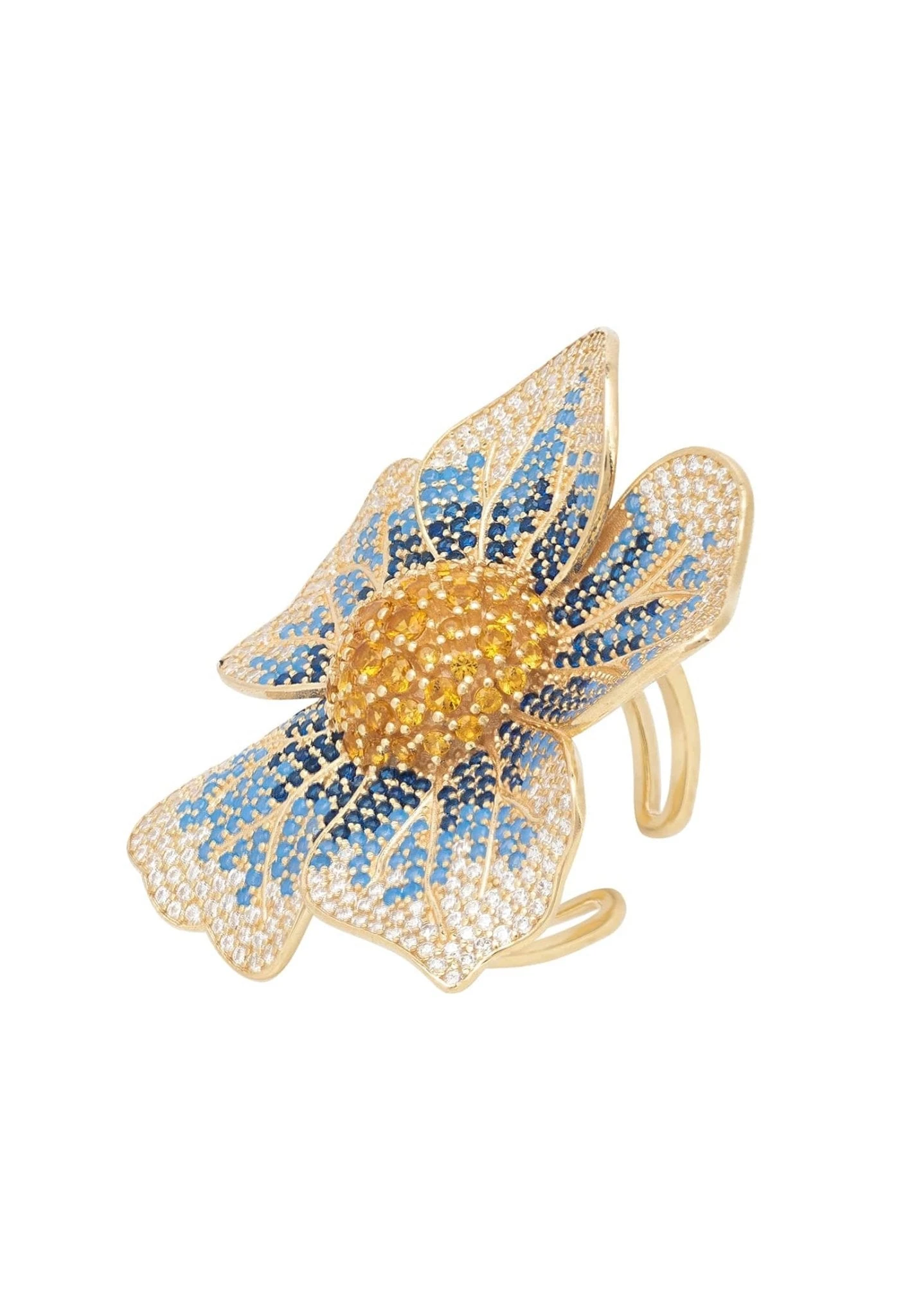 Latelita Pansy Flower Blue Ring Gold 1 Latelita Pansy Flower Blue Ring Gold