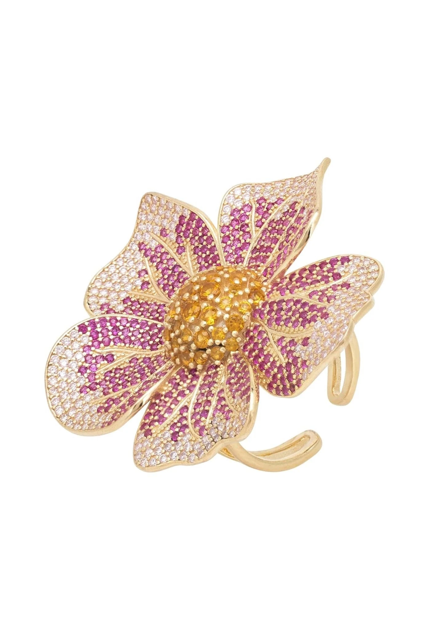 Latelita Pansy Flower Pink Ring Gold 1 Latelita Pansy Flower Pink Ring Gold