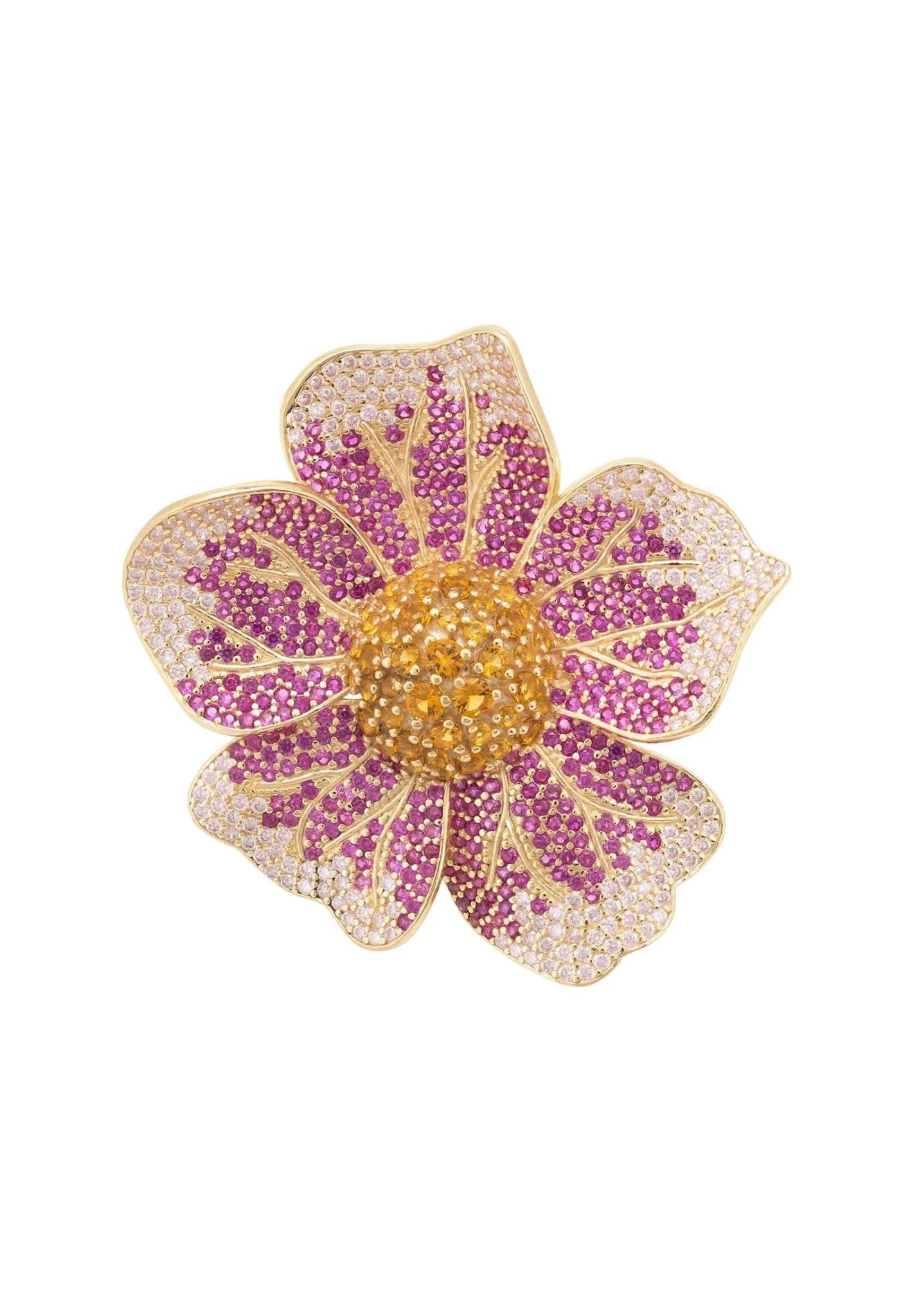 Latelita Pansy Flower Pink Ring Gold 3 Latelita Pansy Flower Pink Ring Gold - Image 3