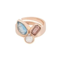Latelita Paris Triple Gemstone Adjustable Ring Rosegold -Ornavique Sales paris triple gemstone adjustable ring rosegold 889251
