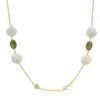 Latelita Pavia 120cm Long Pearl Necklace Gold Peridot
