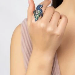 Latelita Peacock Cocktail Ring Silver 10 Latelita Peacock Cocktail Ring Silver -Ornavique Sales peacock cocktail ring silver 707236